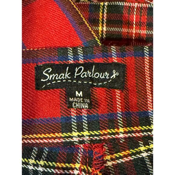Unique Vintage Smak Parlour 1950’s Red Plaid Wide Leg Trousers Pants M NWOT - Picture 4 of 4